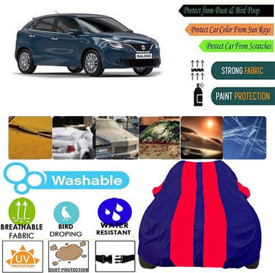 MotohunK Car Cover For Maruti Suzuki Baleno (With Mirror Pockets)(Red, Blue, For 2019 Models)