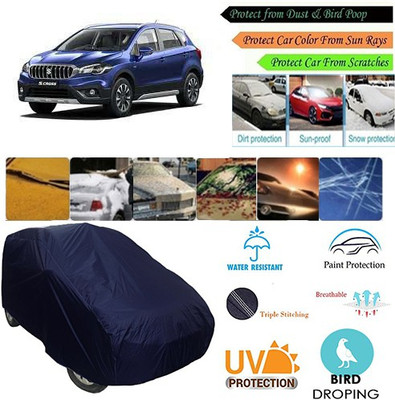 MotohunK Car Cover For Maruti Suzuki S-Cross (Without Mirror Pockets)(Blue, For 2019 Models)
