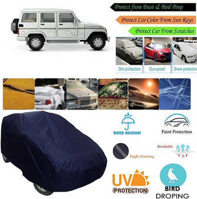 MotohunK Car Cover For Mahindra Bolero (Without Mirror Pockets)(Blue, For 2019 Models)