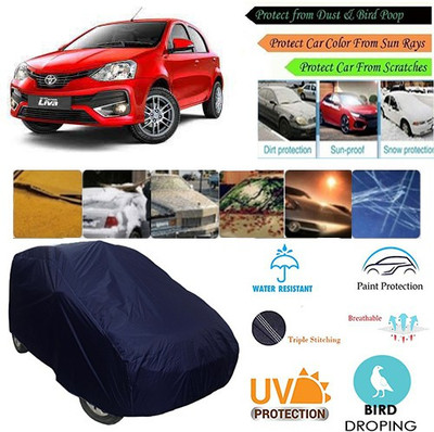 MotohunK Car Cover For Toyota Etios Liva (Without Mirror Pockets)(Blue, For 2019 Models)