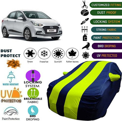 MotohunK Car Cover For Hyundai Xcent (With Mirror Pockets)(Green, Blue, For 2019 Models)