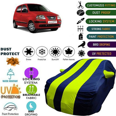MotohunK Car Cover For Hyundai Santro Xing (With Mirror Pockets)(Green, Blue, For 2019 Models)
