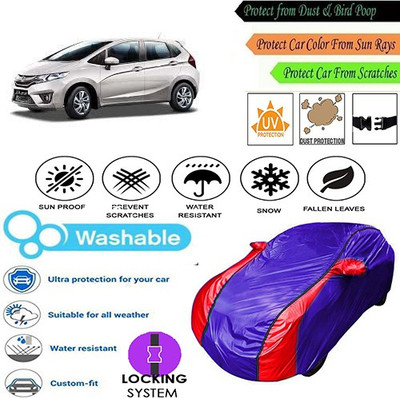MotohunK Car Cover For Honda Jazz (With Mirror Pockets)(Blue, Red, For 2019 Models)
