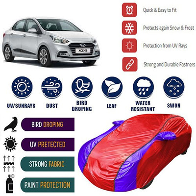 MotohunK Car Cover For Hyundai Xcent (With Mirror Pockets)(Red, Blue, For 2019 Models)