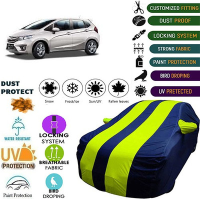 MotohunK Car Cover For Honda Jazz (With Mirror Pockets)(Green, Blue, For 2019 Models)
