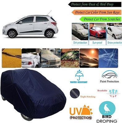 MotohunK Car Cover For Hyundai Grand i10 (Without Mirror Pockets)(Blue, For 2019 Models)