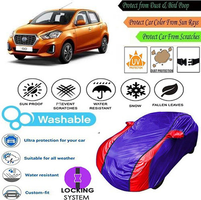 MotohunK Car Cover For Datsun Go (With Mirror Pockets)(Blue, Red, For 2019 Models)