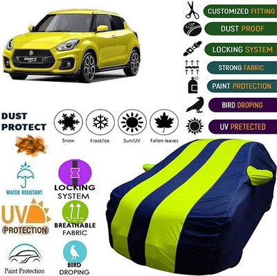 MotohunK Car Cover For Maruti Suzuki Swift (With Mirror Pockets)(Green, Blue, For 2019 Models)