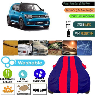 MotohunK Car Cover For Maruti Suzuki Ignis (With Mirror Pockets)(Red, Blue, For 2019 Models)