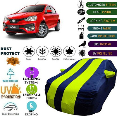 MotohunK Car Cover For Toyota Etios Liva (With Mirror Pockets)(Green, Blue, For 2019 Models)