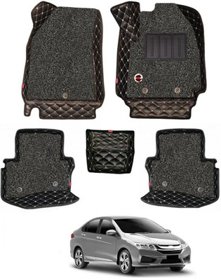 elegant Leatherite 7D Mat For  Honda New City(Black, White)