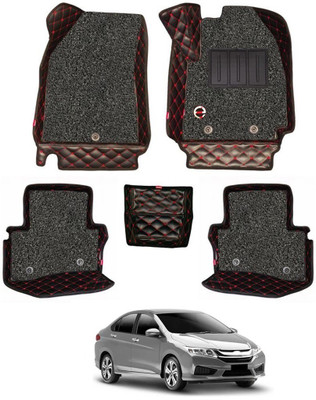 elegant Leatherite 7D Mat For  Honda New City(Black, Red)