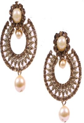 econkart Priya Pearl Brass Hoop Earring