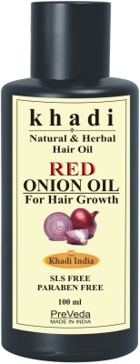 PreVeda Khadi Red Onion fast hair growth Oil with herbal,natural & premium best ayurvedic oils for anti-hair fall Hair Oil(100 ml)