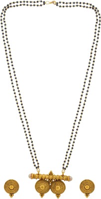 MissMister Brass Gold-plated Gold, White, Black Jewellery Set(Pack of 1)