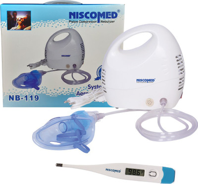 NISCOMED Piston Compressor Handy Nebulizer With Flow Adjuster Nebulizer(White)
