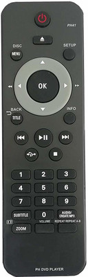 LipiWorld PH41 DVD Player Universal Remote Control Compatible with DVD PH41 DVD Player Universal Remote Control Compatible with DVD Philips Remote Controller(Black)