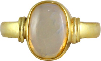 SR Swasti Retail Opal 6.60 cts Or 7.25 ratti Stone Panchdhatu Adjustable Ring for Men Brass Opal Rhodium Plated Ring