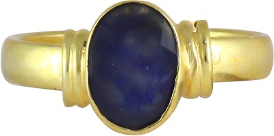 SR Swasti Retail 7.25 ratti Blue Sapphire/Neelam 6.60 ct stone Panchdhatu Adjustable Ring For Men By Swasti Retail Brass Sapphire Rhodium Plated Ring