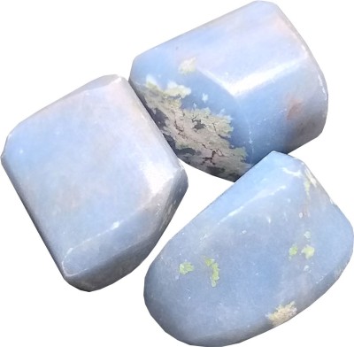 ALDOMIN Angelite Healing Crystal Tumble Stone (Set Of 3 Pieces) Decorative Showpiece  -  2 cm(Crystal, Blue)