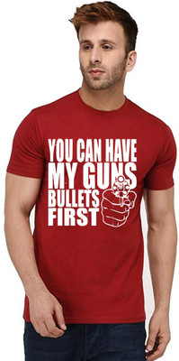 Aseria Graphic Print Men Round Neck Red T-Shirt