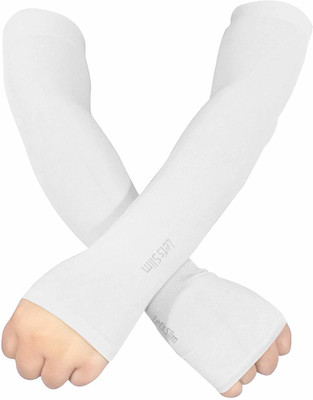 Apastra Cotton Arm Sleeve For Men & Women(Free, White)