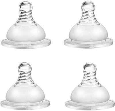 Fancy Walas Wide Neck Silicon Nipple for Steel Feeding Bottle BPA-Free Medium Flow Nipple(Pack of 4 Nipples)