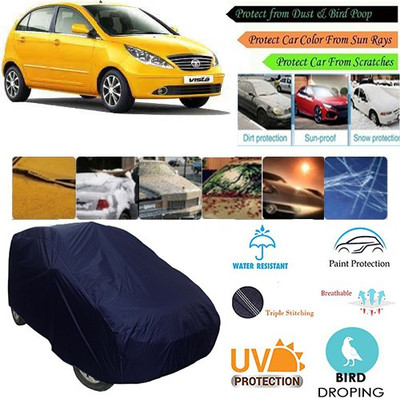 MotohunK Car Cover For Tata Vista Tech (Without Mirror Pockets)(Blue, For 2019 Models)
