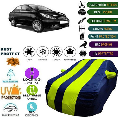 MotohunK Car Cover For Tata Manza (With Mirror Pockets)(Green, Blue, For 2019 Models)