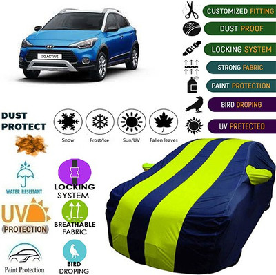 MotohunK Car Cover For Hyundai i20 Active (With Mirror Pockets)(Green, Blue, For 2019 Models)
