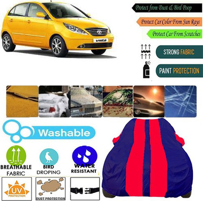 MotohunK Car Cover For Tata Vista Tech (With Mirror Pockets)(Red, Blue, For 2019 Models)