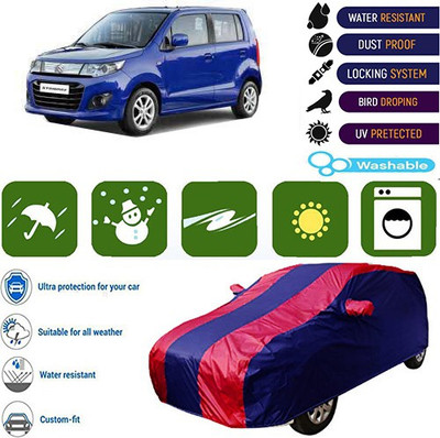 MotohunK Car Cover For Maruti Suzuki WagonR Stingray (With Mirror Pockets)(Maroon, Blue, For 2019 Models)