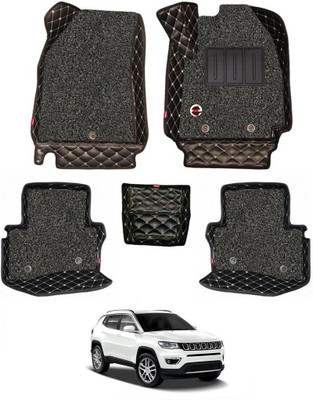 elegant Leatherite 7D Mat For  Jeep Compass(Black, White)