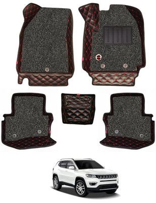 elegant Leatherite 7D Mat For  Jeep Compass(Black, Red)