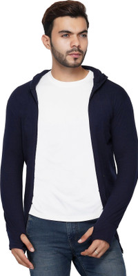 HURAIRA Men No Closure Solid Cardigan