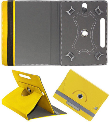 Cutesy Flip Cover for Lava Magnum-XL 10.1 inch 4G Tablet(Yellow, Cases with Holder)