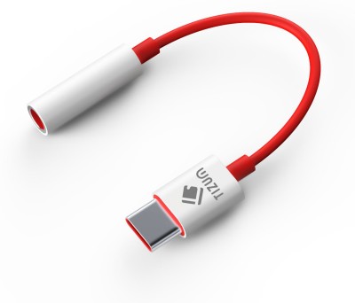 TIZUM Red&White Type C to 3.5mm Stereo Audio Splitter Jack Convertor Phone Converter  (Android, iOS)