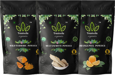 Trustveda organics Natural Orange Peel Powder,Multani Powder,Wild Turmeric Powder(300 g)