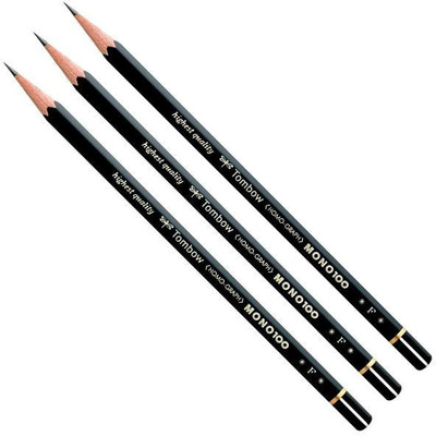Tombow Tombow Mono 100 Professional quality Drawing Pencils - Hexagonal wooden body (Pack of 3 - grade F) Pencil(Pack of 3)