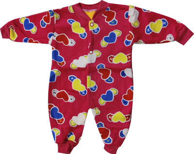 ADRIEL BRINGING JOY Baby Boys & Baby Girls Casual Top Cap, Bib, Pyjama(Red heart)