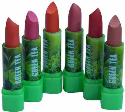 ads Green Tea Extract Multi color Lipstick Set of 6(multicolor, 24 g)