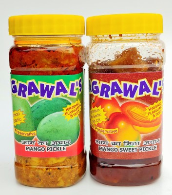 AGRAWAL'S Mango Pickle & Mango Sweet Pickle Combo Mango Pickle(2 x 450 g)