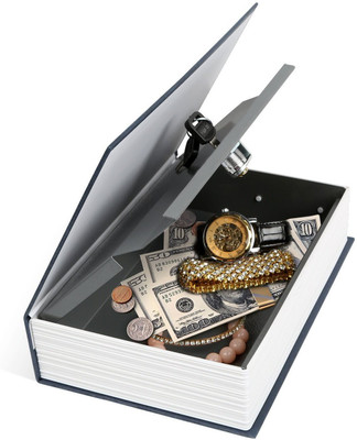 Simxen Hidden Secret Book Safe Vault Box with 2 Keys Jewelry Money Cash Box Locker Jewellery Home Safe Box Dictionary for Office Home Cash Box(1 Compartments)