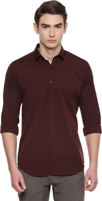 van-heusen-men-self-design-casual-maroon-shirt