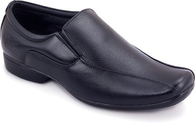 PILLAA PILLAA Men's Genuine Leather Slip-on Moccasin Formal Shoes Slip On For Men(Black)
