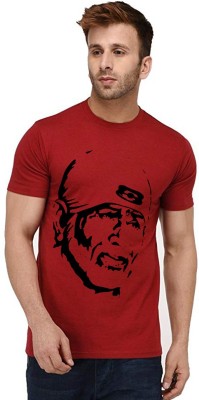 Aseria Printed Men Round Neck Red T-Shirt