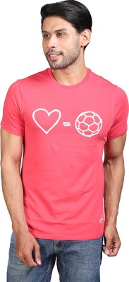 Reyhan Printed Men Round Neck Pink T-Shirt