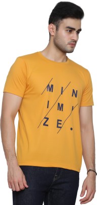 MADTEE Printed, Typography Men Round Neck Gold T-Shirt