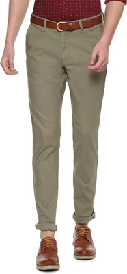 van-heusen-slim-fit-men-dark-green-trousers