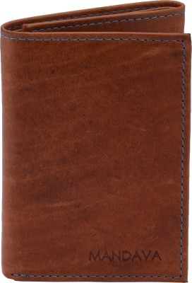 MANDAVA Men Casual Brown Genuine Leather Wallet(5 Card Slots)